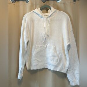 Hippie Rose Soft White Hoodie Sweater